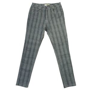 Hybrid & Company Stretch Skinny Leg Casual Work‎ Pants Sz. XL Brown/Black Plaid